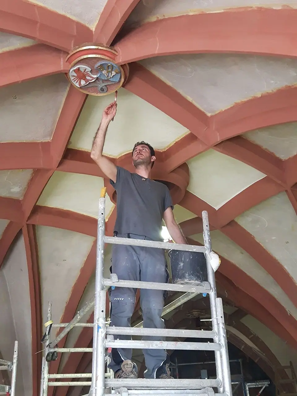 Arbeiten an der Gewölbedecke